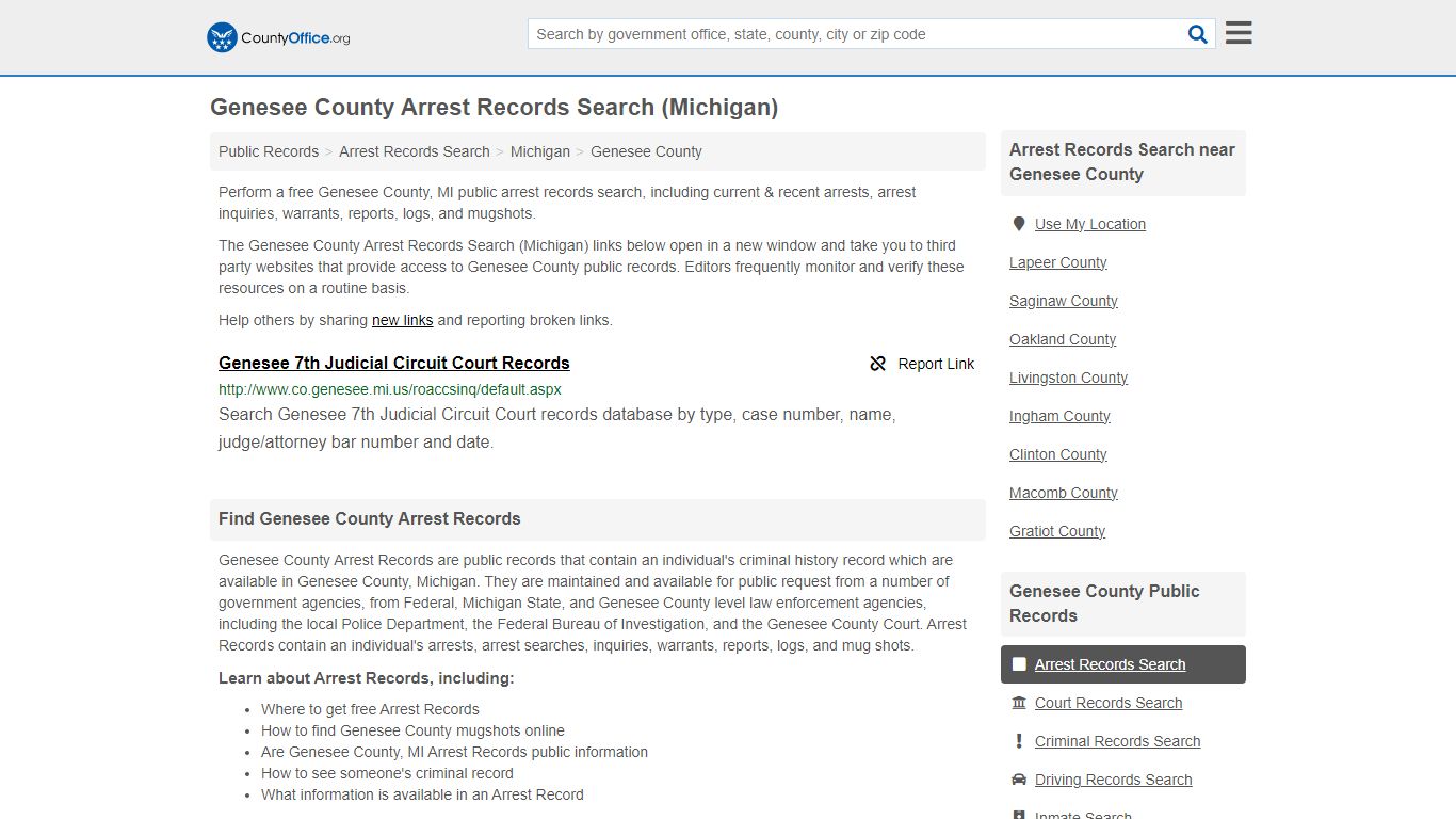 Arrest Records Search - Genesee County, MI (Arrests & Mugshots)